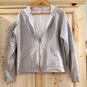 Gray hoodie zipper down xl